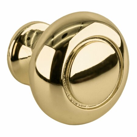 Amerock Traditional Residential Mushroom Kitchen Cabinet Knob 1-1/4 in. Diameter Polished Brass BP530113